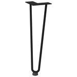 vidaXL Pieds en épingle à cheveux pour table basse 4 pièces Noir 42 cm Acier massif
