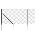 vidaXL Clôture à mailles losangées avec ancrage anthracite 1x10 m