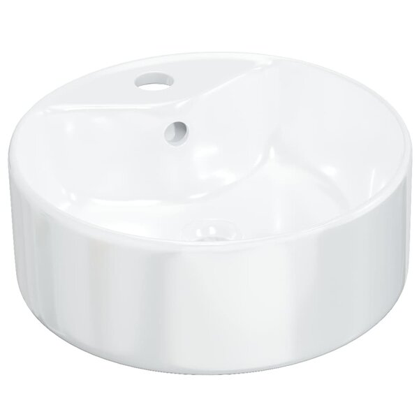 vidaXL Lavabo blanc 40x14 5 cm céramique rond