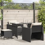 vidaXL Salon de jardin 4 Pièces avec coussins noir résine tressée