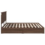 vidaXL Lit de Rangement Chêne brun 200 x 200 cm Bois d'ingénierie