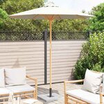 vidaXL Parasol de jardin Blanc crème 217 x 217 x 230 cm Bambou