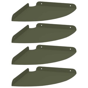 vidaXL Étagère flottante avec étagère 4 Pièces Vert olive 24 x 24 x 2 cm