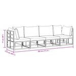 vidaXL Ensemble de canapé de jardin 4 Pièces Noir 283 x 71.5 x 71 cm