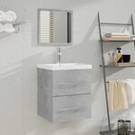 vidaXL Armoire de salle de bain avec miroir Gris béton 41x38 5x48 cm