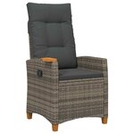 vidaXL Chaise inclinable avec plateau à thé 62 x 64 x 112 cm polyrotin