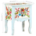 vidaXL Table de chevet peinte à la main 40x30x50 cm Bois de manguier
