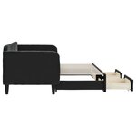 vidaXL Lit de jour avec gigogne et tiroirs sans matelas noir 80x200 cm