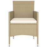 vidaXL Ensemble à manger de jardin 5 Pièces Résine tressée Beige
