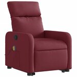 vidaXL Fauteuil inclinable de massage Rouge bordeaux Tissu