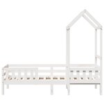 vidaXL Cadre de lit avec toit blanc 90x200 cm bois de pin massif