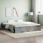 vidaXL Cadre de lit gris béton 180x200 cm super king