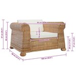 vidaXL Fauteuil avec coussins Rotin naturel