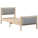 vidaXL Cadre de lit avec tête de lit Gris clair 75 x 190 cm tissu