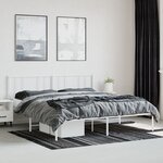 vidaXL Cadre de lit métal avec tête de lit blanc 193x203 cm