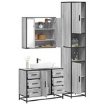 vidaXL Ensemble de meubles de salle de bain 3 Pièces Sonoma gris