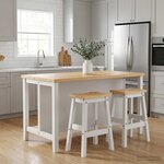 vidaXL Tabouret de bar 2 pc Blanc et Cire de Miel 44 x 30 x 63 cm