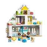 LEGO 10929 DUPLO Town La Maison Modulable 3-en-1, Maison de Poupée pour Garçons et Filles 2 ans et plus, Figurines et Animaux