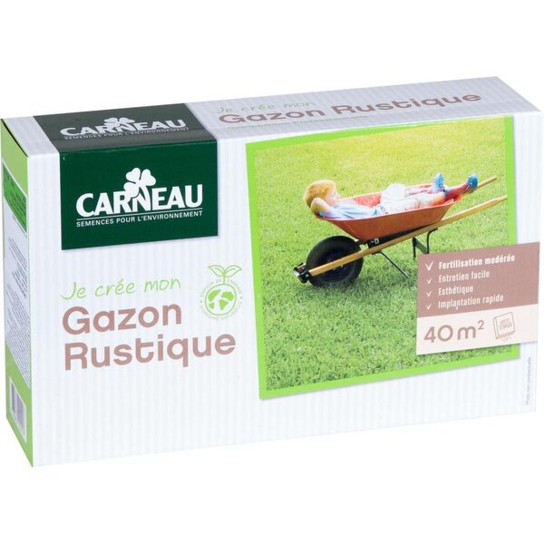 Gazon rustique implantation rapide tous terrains 40 m²