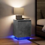 vidaXL Tables de chevet avec lumières LED 2 Pièces gris béton 38x34x50 cm