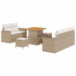vidaXL Ensemble de canapé de jardin avec coussin 8 Pièces beige et crème