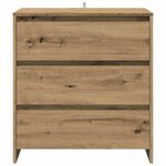 vidaXL Buffet 3 Pièces chêne artisanal bois d'ingénierie