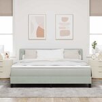 vidaXL Lit à ressorts avec matelas Gris clair 180 x 200 cm tissu