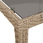 vidaXL Table de jardin pour repas Beige Poly rotin