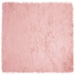 vidaXL Tapis en fausse Tafalla Rose 160 x 160 cm Polyester