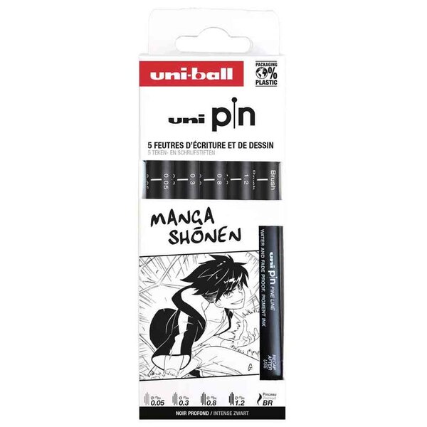 Feutre technique PIN 'Manga Shonen' PF  set de 5 UNI-BALL