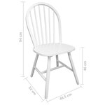 vidaXL Chaises à manger lot de 2 blanc bois d'hévéa solide