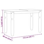 vidaXL Table à manger Corona 112x60x75 cm bois massif de pin