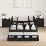vidaXL Cadre de lit de rangement Bois noir 120x190 cm