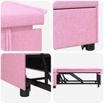 vidaXL Canapé-Lit Rose 194 x 67 x 37 cm tissu
