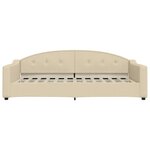 vidaXL Lit de jour avec lit gigogne crème 100x200 cm tissu