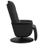 vidaXL Fauteuil inclinable de massage repose-pieds noir similicuir
