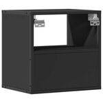 vidaXL Table de chevet murale noir 40x31x39 5 cm