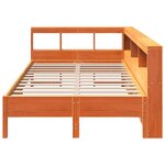 vidaXL Lit bibliothèque sans matelas cire marron 120x190cm pin massif