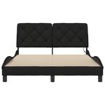 vidaXL Cadre de lit avec LED sans matelas noir 120x200 cm tissu