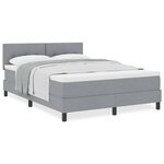 vidaXL Lit boxspring avec matelas Gris clair 140 x 200 cm tissu