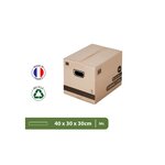 Pack and Move - Lot 60 cartons déménagement stockage livres - 40 x 30 x 30 cm - Poignées renforcées - 3 adhésifs offerts