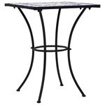 vidaXL Table de bistro mosaïque Bleu et blanc 60 cm  Céramique