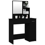 vidaXL Coiffeuse avec miroir noir 86 5x35x136 cm