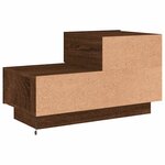 vidaXL Table de chevet avec lumières LED chêne marron 70x36x40 5 cm