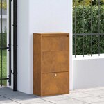 vidaXL Boîte de dépôt de colis Rouillé 44 x 22 x 82 cm Acier patiné