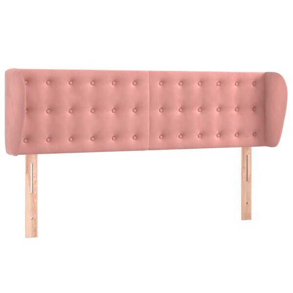 vidaXL Tête de lit avec oreilles Rose 147x23x78/88 cm Velours
