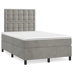 vidaXL Sommier à lattes de lit avec matelas LED gris clair 120x190 cm