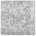 vidaXL Tapis shaggy à poils longs NAVARRA gris argenté 120x120 cm