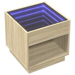 vidaXL Table basse avec LED infini chêne sonoma 50x50x50 cm