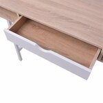 Bureau table meuble travail informatique bureau avec 1 tiroir chêne et blanc